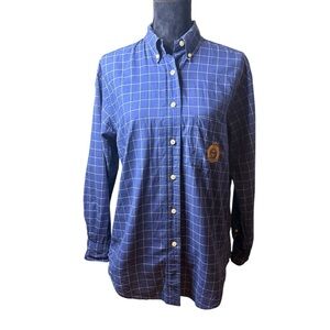 Lauren Ralph Lauren | Checkered 100% Cotton Button Down Shirt with Crest | Sz 8